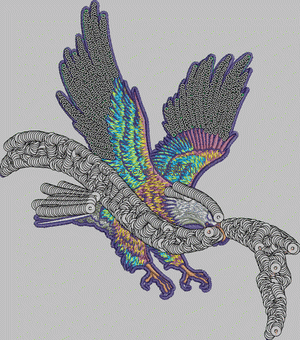 Eagle multicoloured beads embroidery pattern album