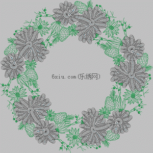 Circumferential Pine Fruit embroidery pattern album