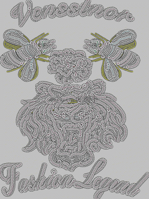 Tiger's Head Multi-coloured Pearl Bee embroidery pattern album