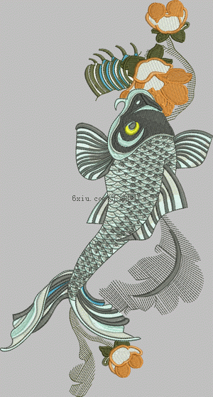 Fish carp embroidery pattern album
